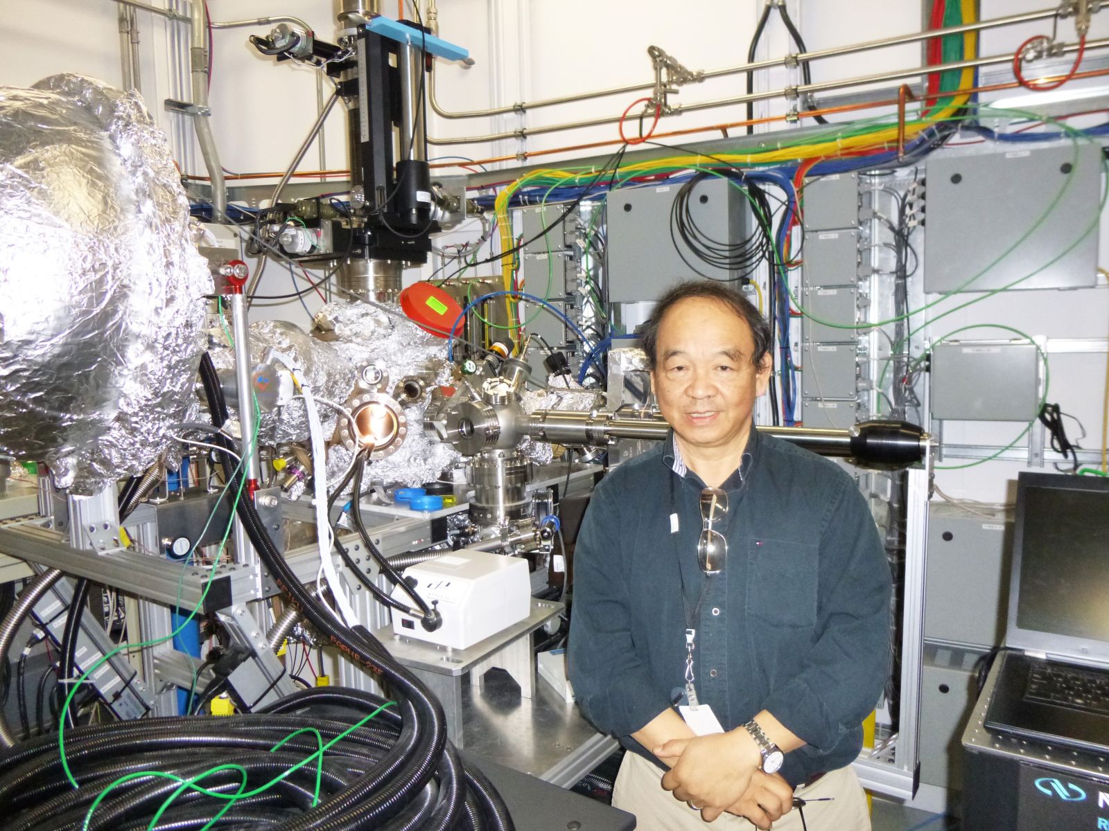 Dr. TK Sham at the SXRMB beamline at the CLS.