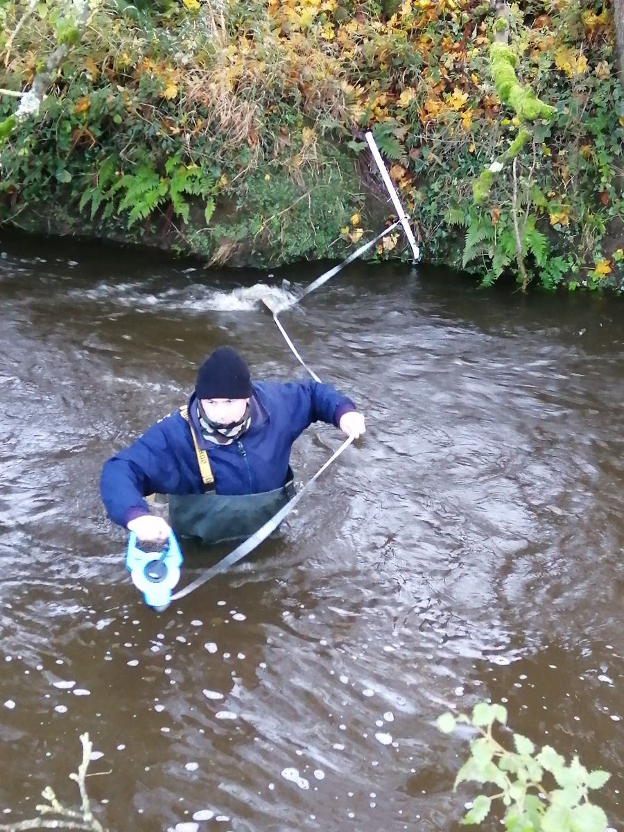 Flow measurements at the Bunuoke catchment. Image courtesy Dr. David O'Connell.