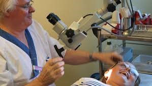 A patient is prepared for cochlear implantation at Uppsala University Hospital, Sweden. The inner ear is anatomically characterized preoperatively to individually fit the electrode at implantation, which makes it possible to treat deafness.