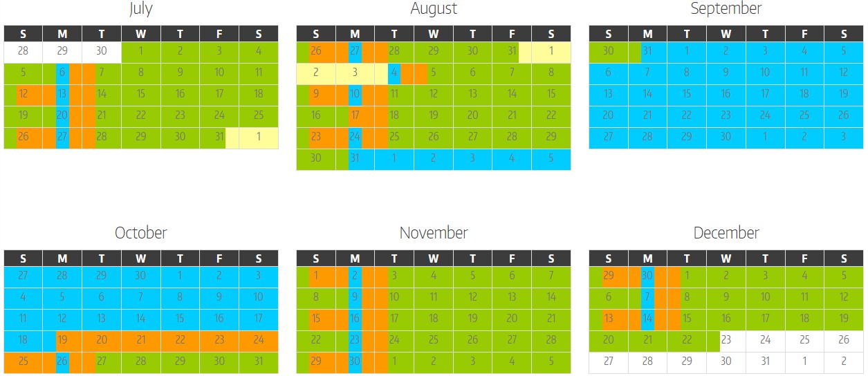 CLS Schedule July to December 2026