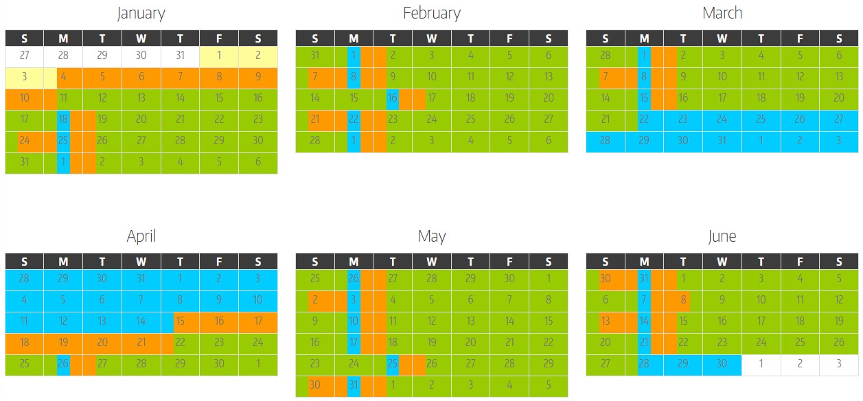 CLS Schedule January - June 2027