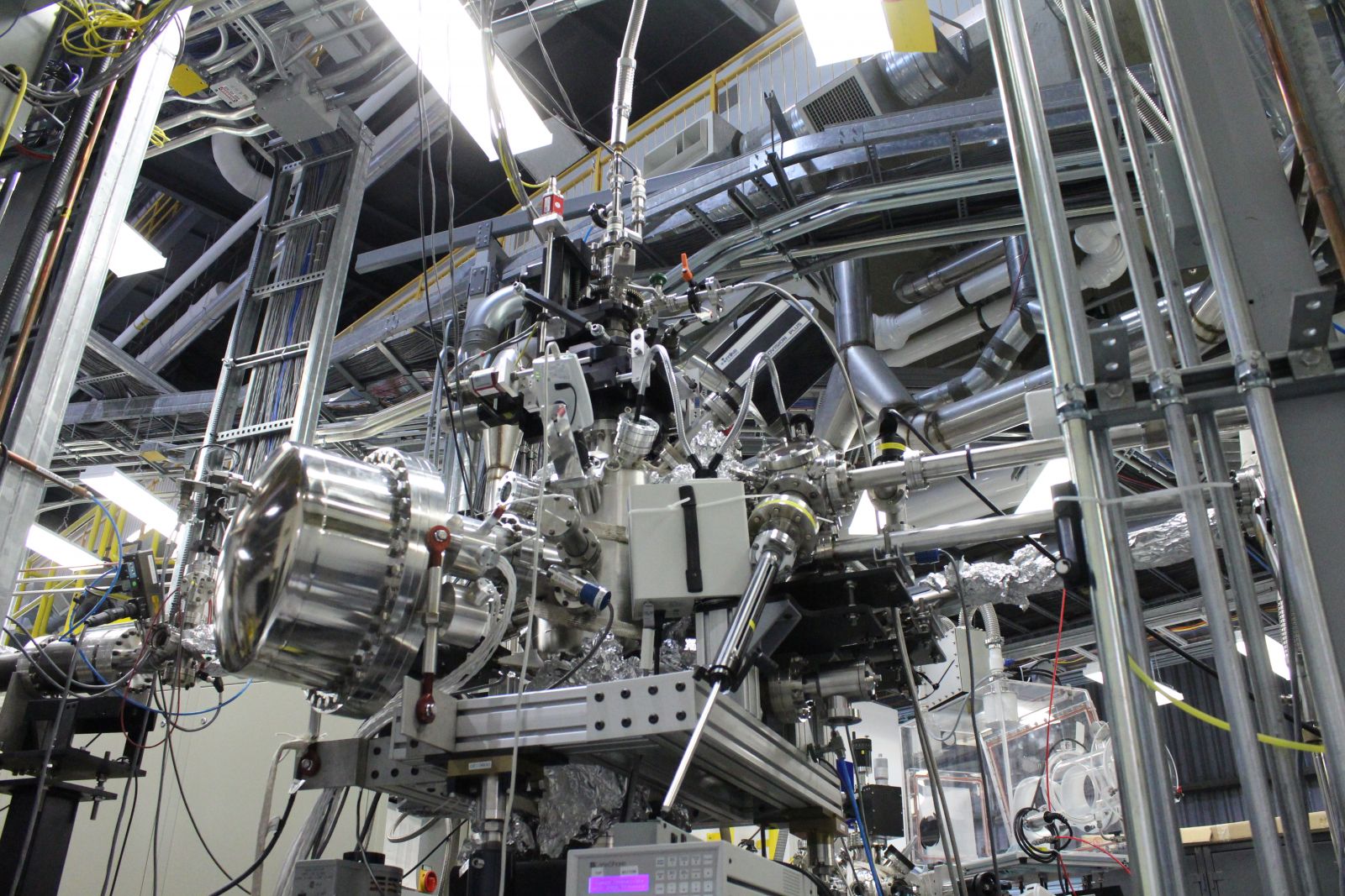 The researchers used the SGM beamline at the CLS (pictured) to see how the chemistry in the nitrogen changed as it adsorbed ammonia and how well their material could make nitrogen available to plants if it was used as a fertilizer.  