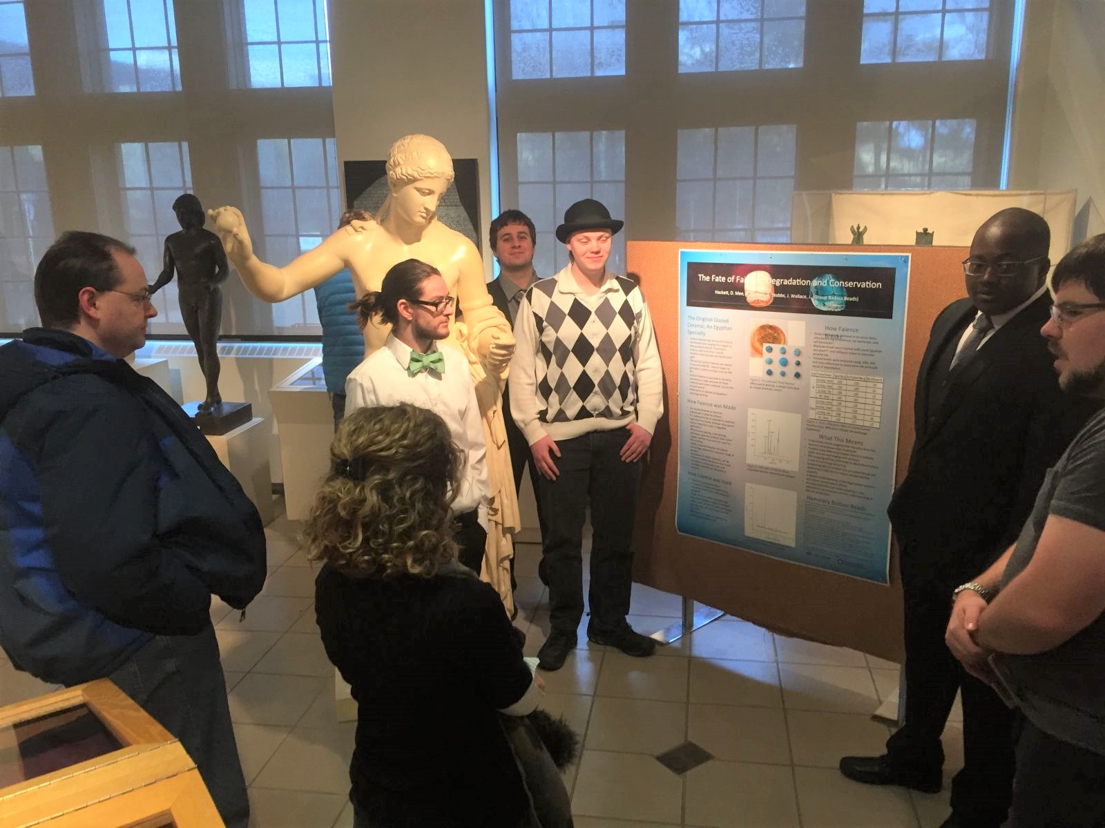 Undergraduate students presenting their science posters and synchrotron research to CLS staff members, as part of the post-secondary programs with the Education Team.